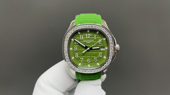 Patek Philippe Aquanaut Luce Green Dial Diamond Bezel Watch