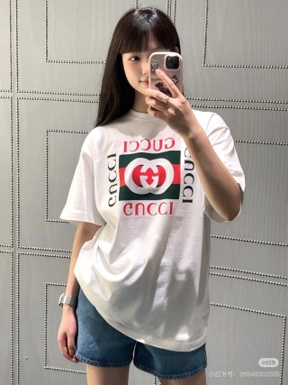 Gucci Logo Print White T-Shirt view 4