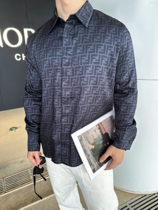 Fendi Monogram Jacquard Shirt Black view 2