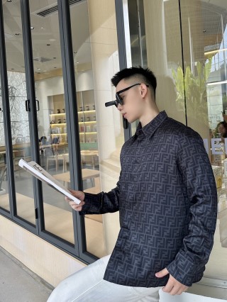 Fendi Monogram Jacquard Shirt Black view 3