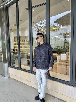 Fendi Monogram Jacquard Shirt Black view 7