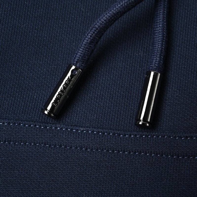 Burberry Navy Check Sleeve Zip Hoodie view