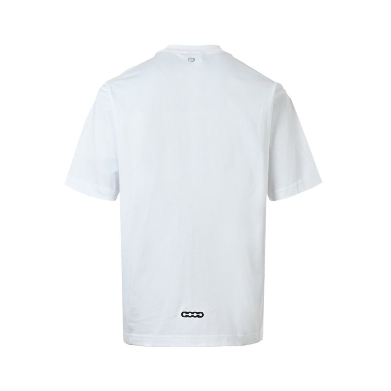 White Short Sleeve T-Shirt with Colorful Gemstone Print view