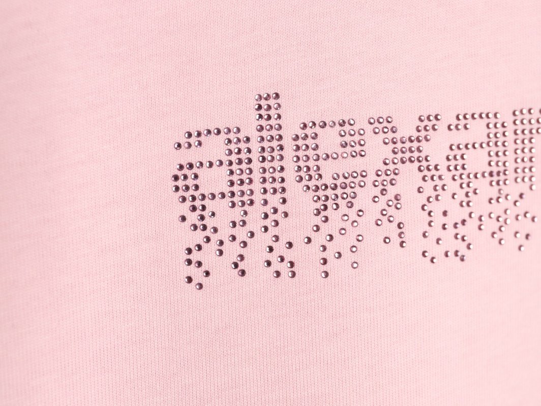 Pink Distressed Logo Graphic T-Shirt view