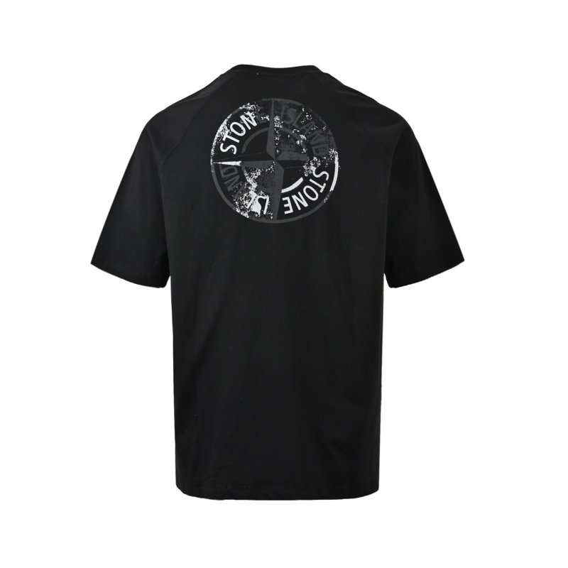 Stone Island Black Graphic Short Sleeve T-Shirt view