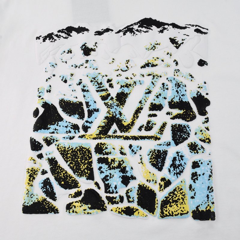 White Graphic Mountain & Nature Print T-Shirt view