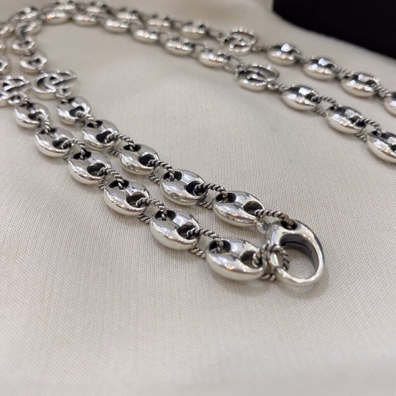 Gucci Double G Silver Anchor Chain Necklace 55cm view
