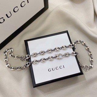 Gucci Double G Silver Anchor Chain Necklace 55cm view 3