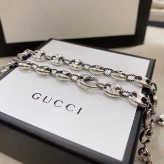 Gucci Double G Silver Anchor Chain Necklace 55cm view 4