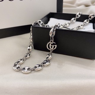Gucci Double G Silver Anchor Chain Necklace 55cm view 5