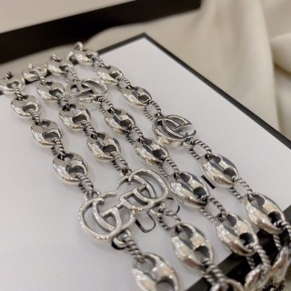 Gucci Double G Silver Anchor Chain Necklace 55cm view 7
