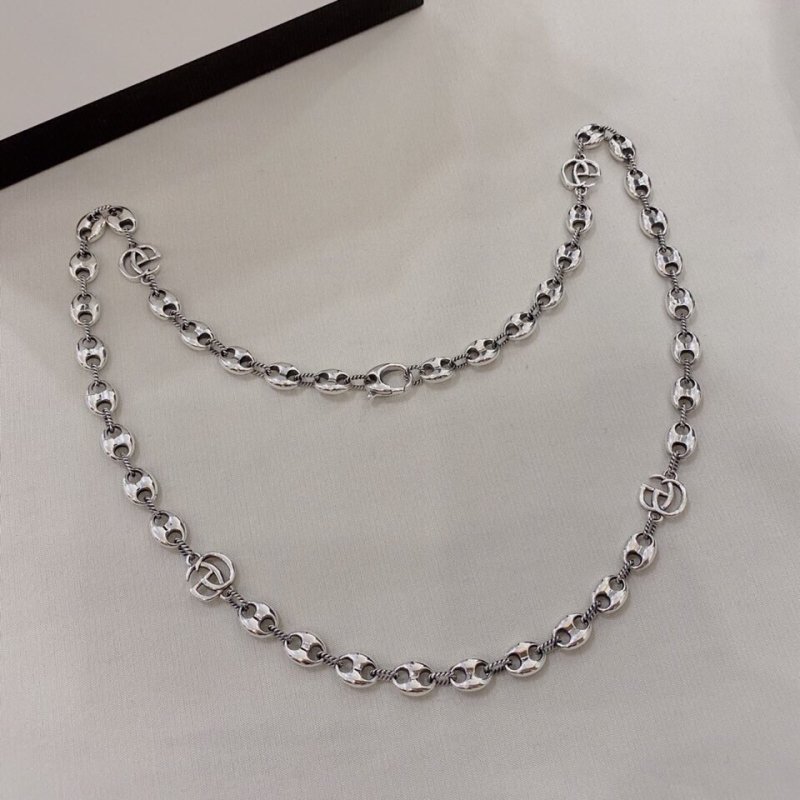 Gucci Double G Silver Anchor Chain Necklace 55cm view
