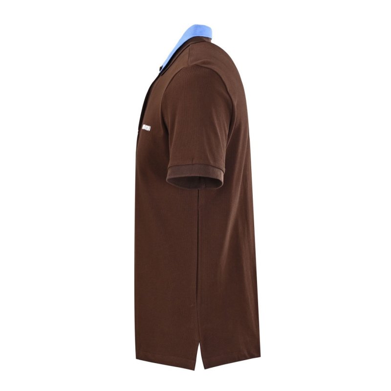 Miù Brown Polo Shirt with Blue Collar view