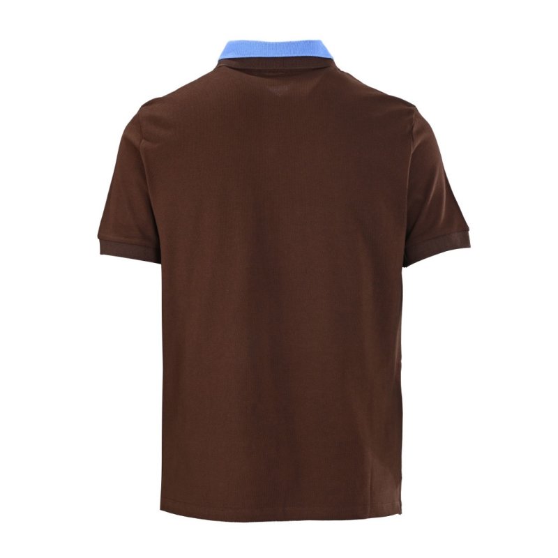 Miù Brown Polo Shirt with Blue Collar view