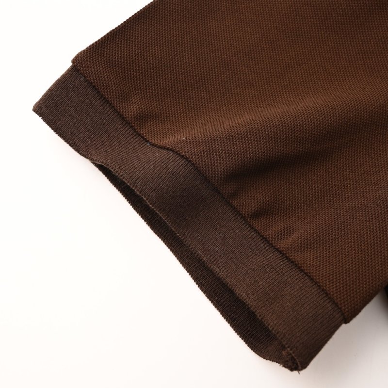 Miù Brown Polo Shirt with Blue Collar view