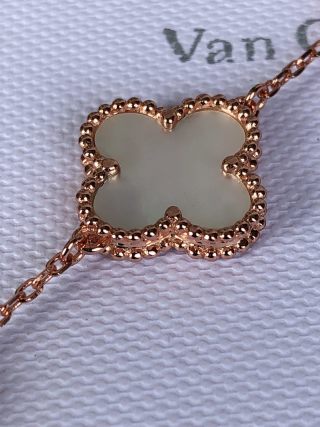 Van Cleef & Arpels Four-Leaf Clover Rose Gold Bracelet view 5