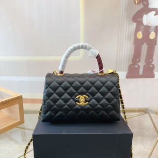 Chanel Coco Handle Quilted Top Handle Bag Black view 2