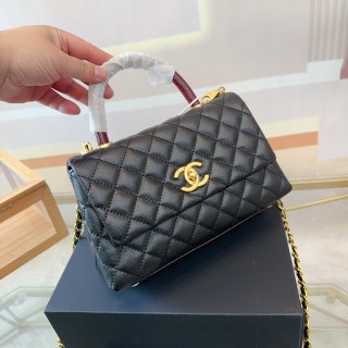 Chanel Coco Handle Quilted Top Handle Bag Black view 3