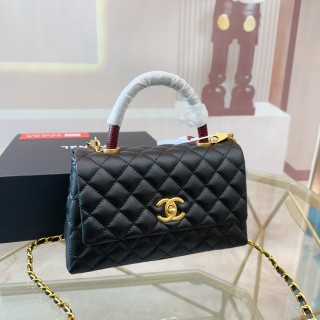Chanel Coco Handle Quilted Top Handle Bag Black view 4
