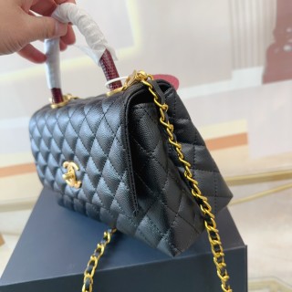 Chanel Coco Handle Quilted Top Handle Bag Black view 5