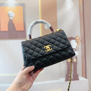 Chanel Coco Handle Quilted Top Handle Bag Black view 6