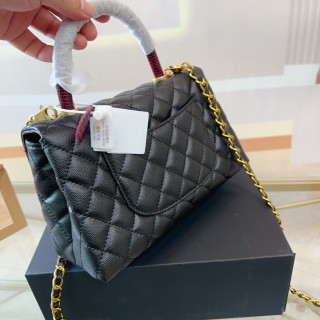 Chanel Coco Handle Quilted Top Handle Bag Black view 8