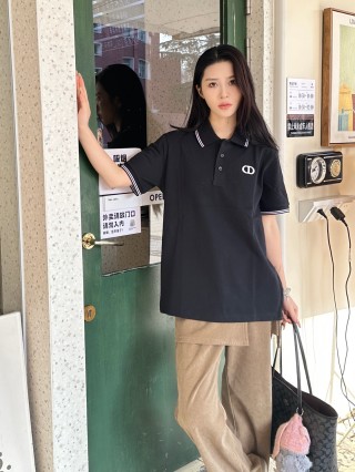 Dior Black Polo Shirt with White Trim view 2