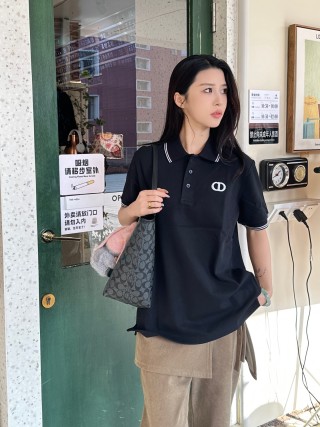 Dior Black Polo Shirt with White Trim view 5
