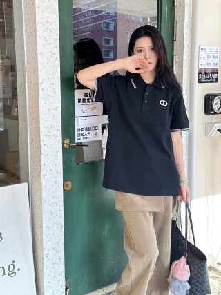 Dior Black Polo Shirt with White Trim view 6