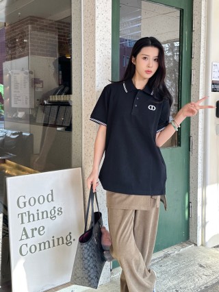 Dior Black Polo Shirt with White Trim view 9