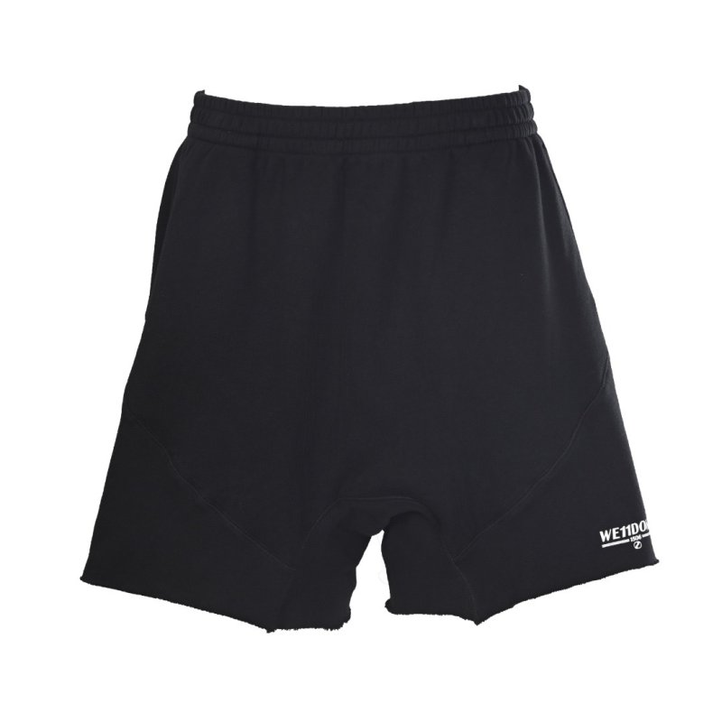 WE11DONE Logo Black Shorts
