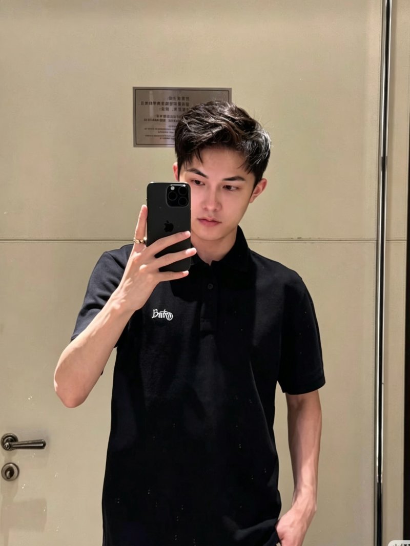 Burberry Black Embroidered Polo Shirt