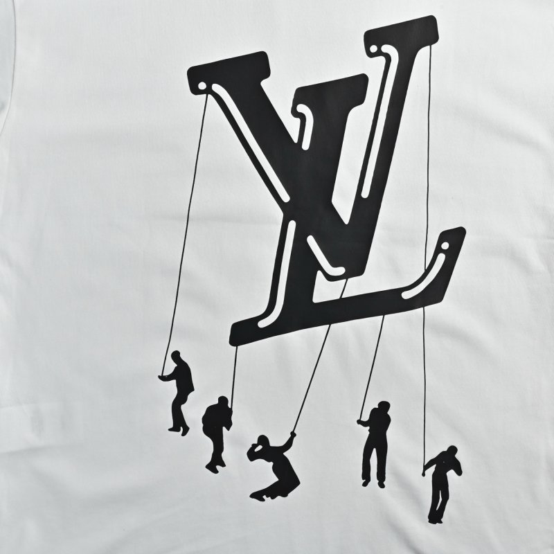 White Oversized T-Shirt with Abstract Black Graphic Print view