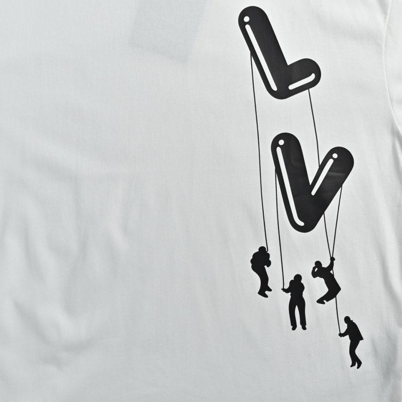 White Oversized T-Shirt with Abstract Black Graphic Print view