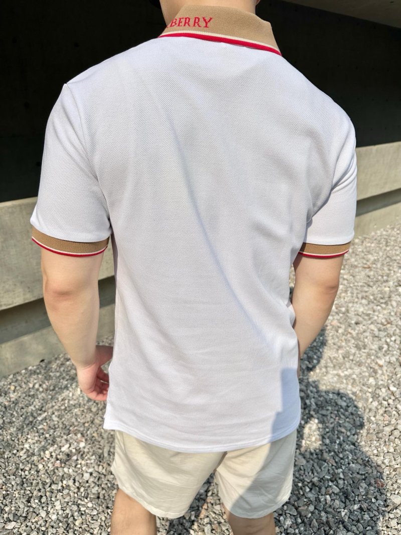 Burberry 25SS Collar Stripe Logo Short Sleeve Polo White view