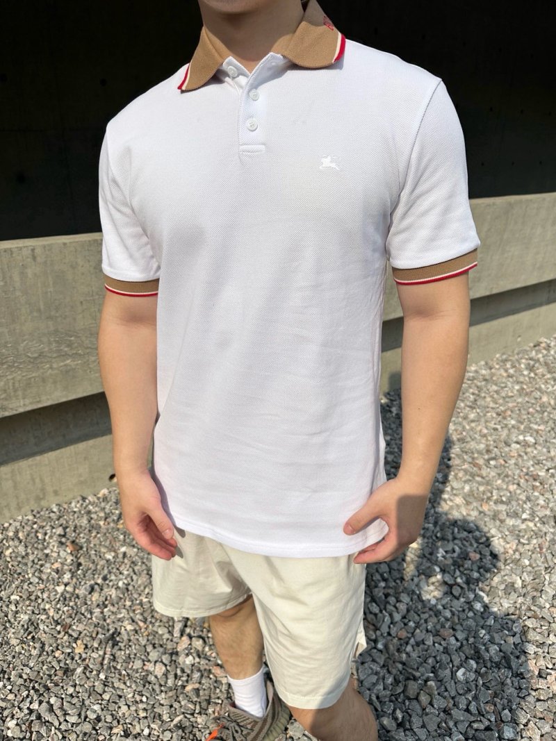 Burberry 25SS Collar Stripe Logo Short Sleeve Polo White view