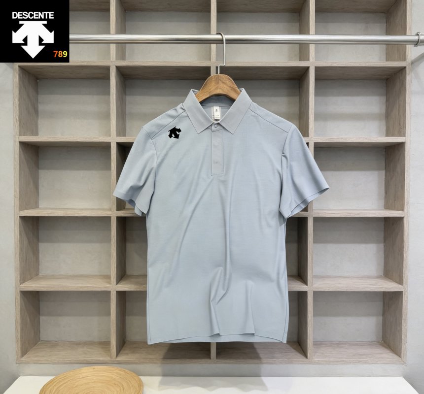 Descente Short-Sleeve Polo Shirt - Gray Blue view