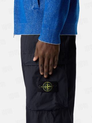 Stone Island Black Cargo Pants with Compass Badge