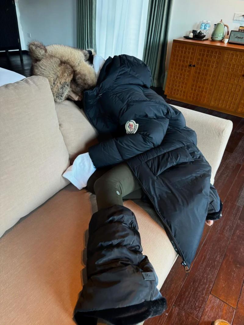 Black Puffy Down Jacket Oversized Fit view