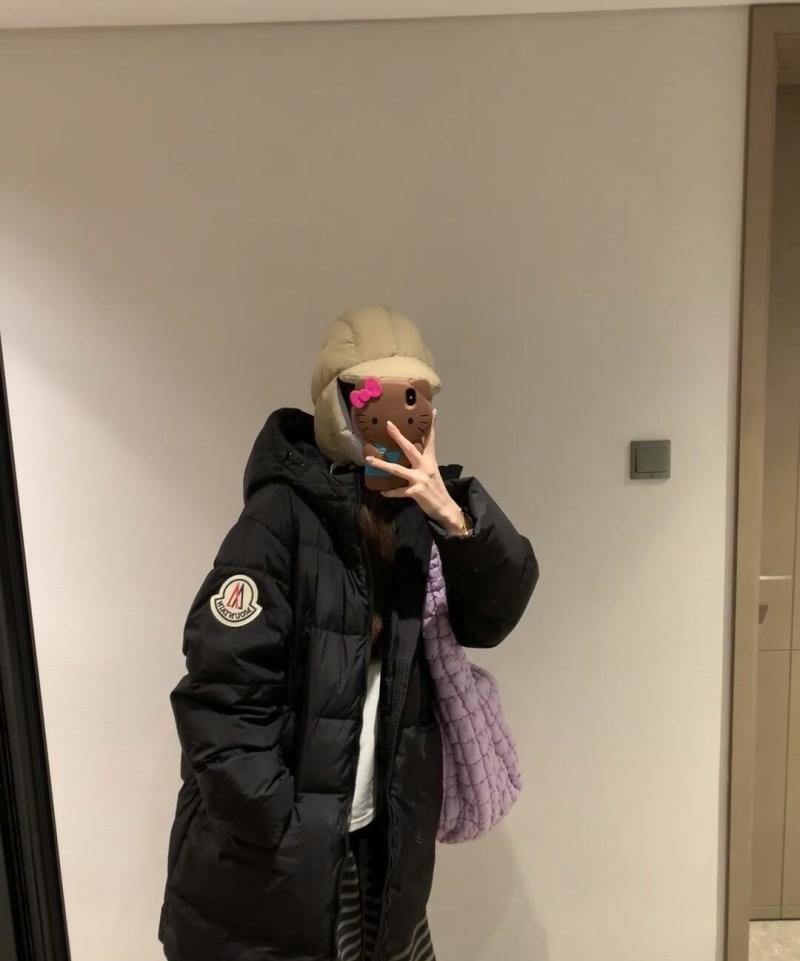 Black Puffy Down Jacket Oversized Fit view