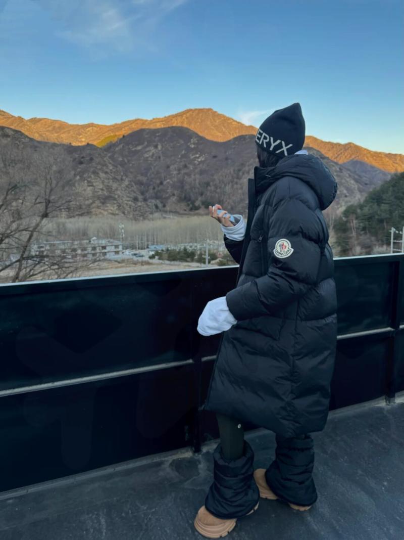 Black Puffy Down Jacket Oversized Fit view