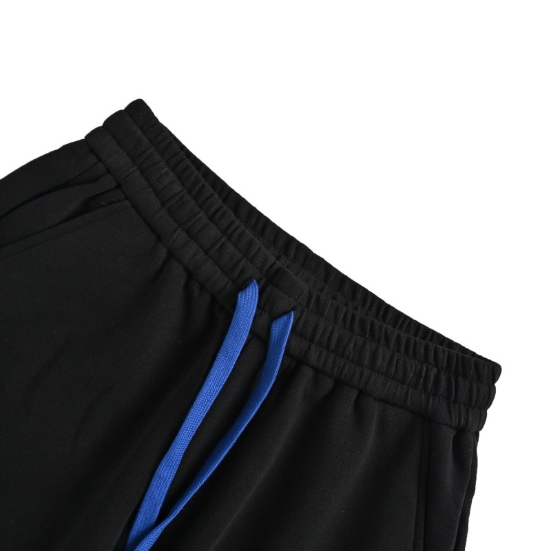 Louis Vuitton Black Graphic Shorts with Blue Drawstring view