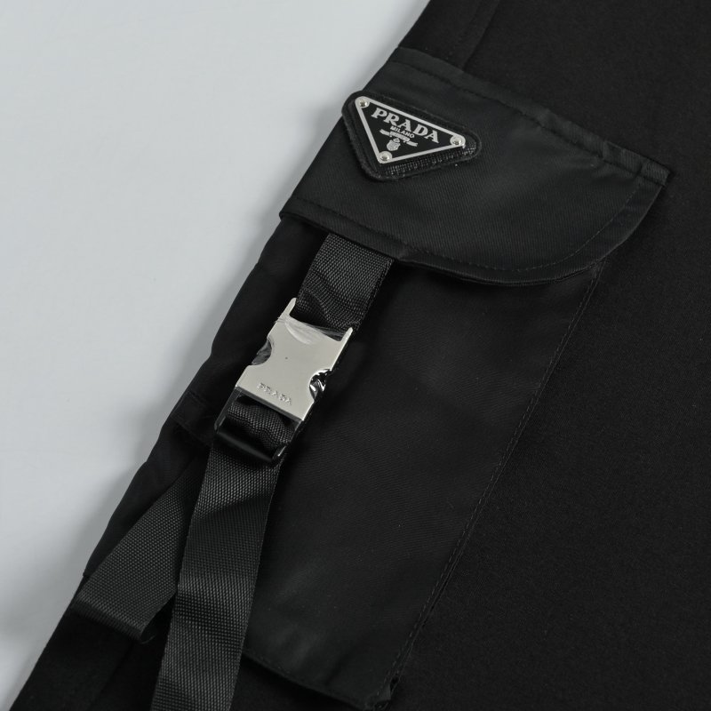 Black Cargo Pants with Side Pockets view