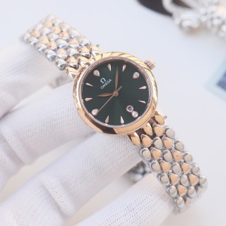 Omega De Ville Silver Quilted Bracelet Women's Watch 28mm view 2
