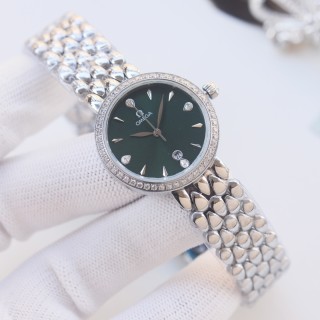 Omega De Ville Silver Quilted Bracelet Women's Watch 28mm view 3