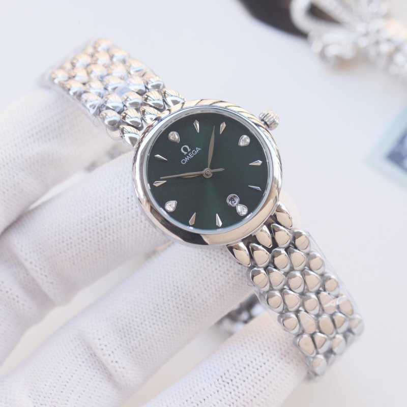 Omega De Ville Silver Quilted Bracelet Women's Watch 28mm view