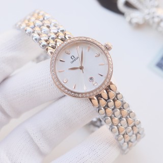 Omega De Ville Silver Quilted Bracelet Women's Watch 28mm view 6