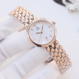 Omega De Ville Silver Quilted Bracelet Women's Watch 28mm view 7