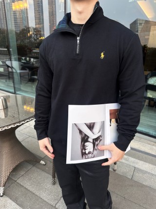 Polo Ralph Lauren Black Quarter-Zip Hoodie view 4
