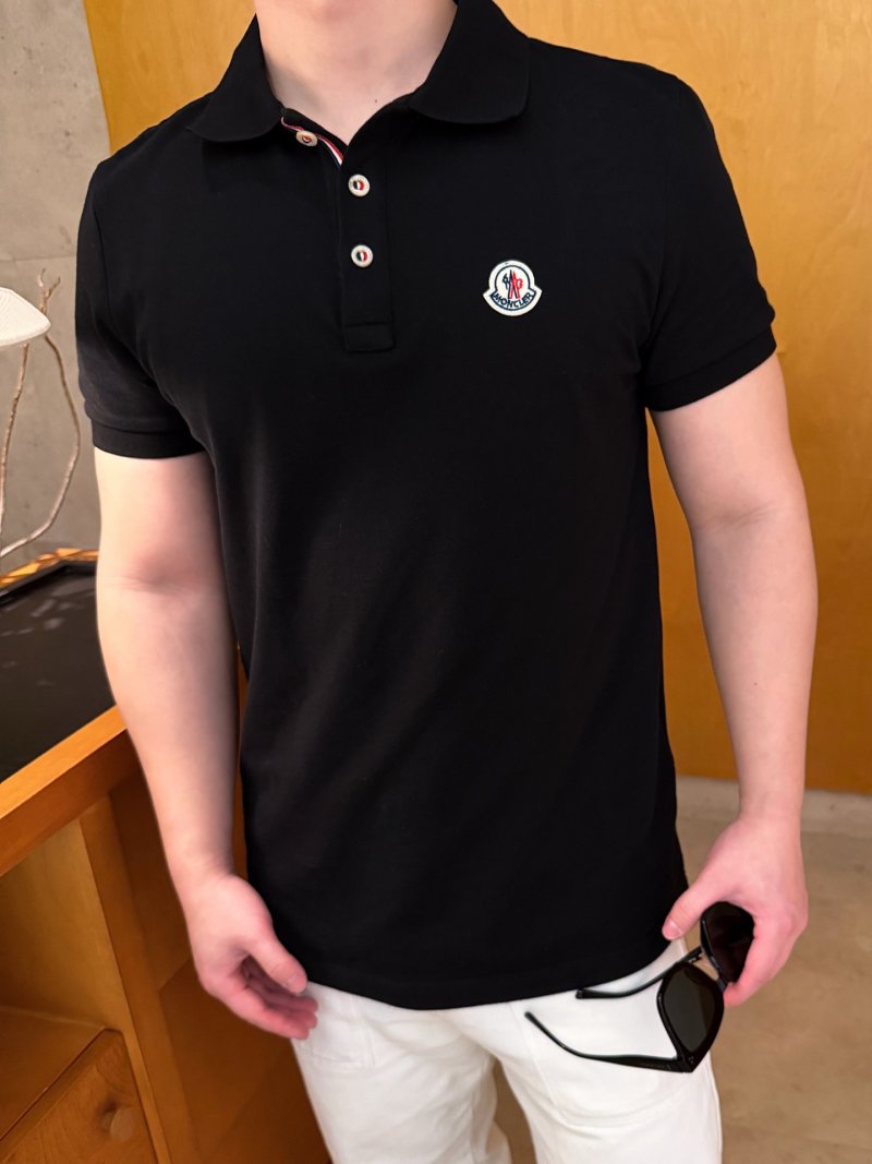 Moncler Black Short-Sleeve Polo Shirt